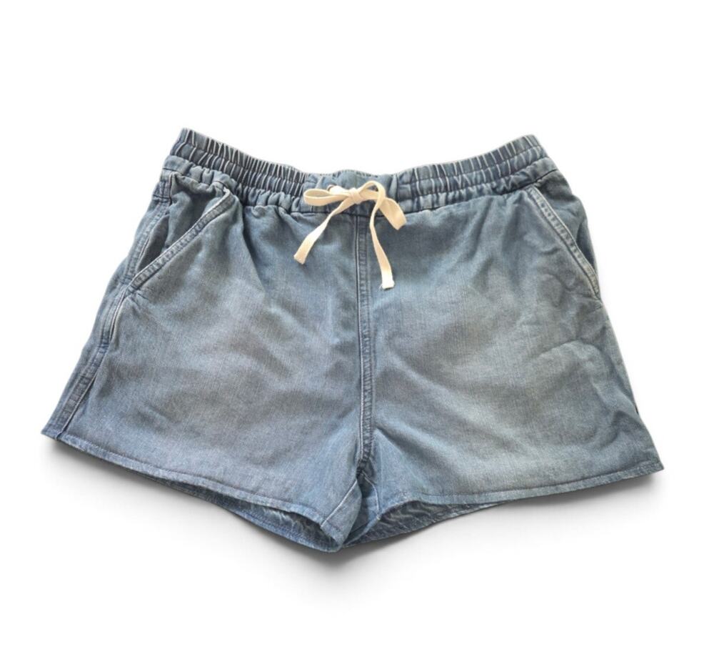 Splendid Denim Drawstring Lounge Shorts Women's Small Light Blue 100% Tencel